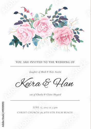 Fresh and light wedding inv...
