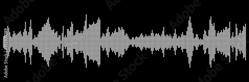  square sound music wave equalizer silhouette  isolated on black background