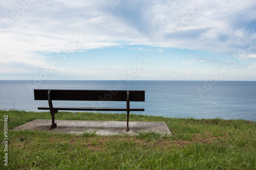 Bench with ocean panoramic view