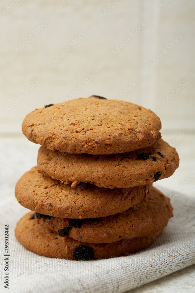 Stack of Chocolate chip cookies on wooden background. Stacked chocolate chip cookies shot with selective focus. Stack of Chocolate chip cookies on wooden background. Stacked chocolate chip cookies shot with selective focus.