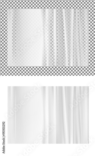 Realistic transparent plastic wrapper