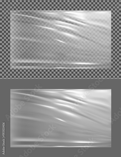 Realistic transparent plastic wrapper