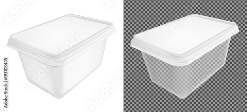 Transparent packaging with lid for food