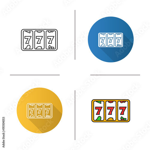 Slot machine with three sevens icon