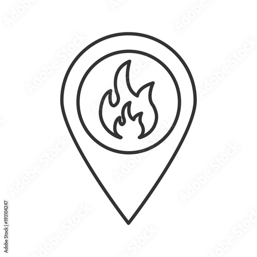 Fire location linear icon