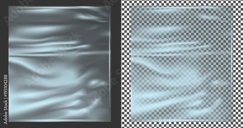 Realistic transparent plastic wrapper