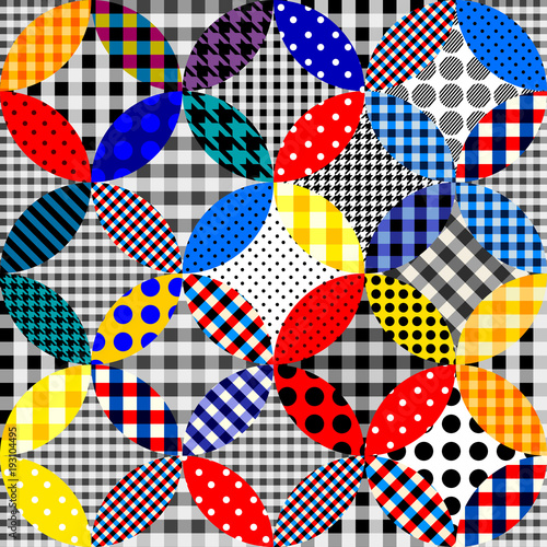 Seamless background pattern. Patchwork pattern of circles