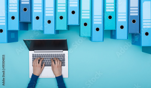 Searching files in the archive using a laptop