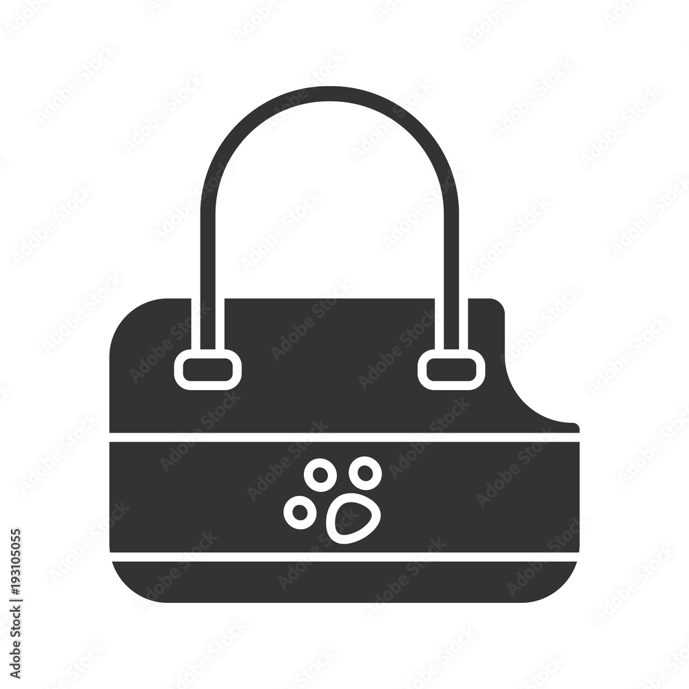 Pets bag carrier glyph icon