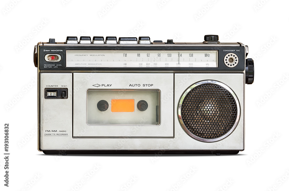 Fototapeta premium Retro radio isolated