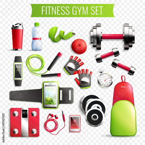 Fitness Gym Transparent Set