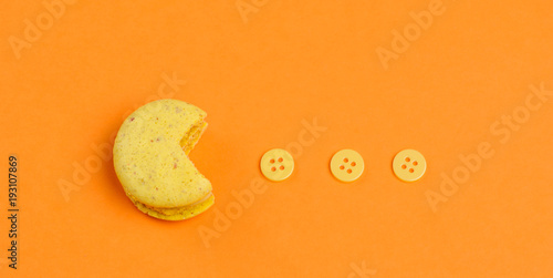 Bild auf Leinwand Sweet and colourful french macaroon or macaron like a retro game