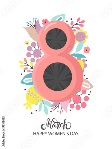 Greeting card with March 8