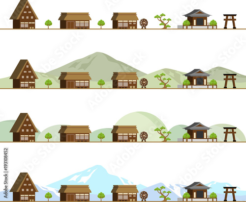 村の風景　セット