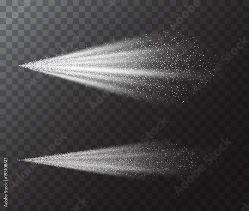 Water Spray White Fog Set. Vector