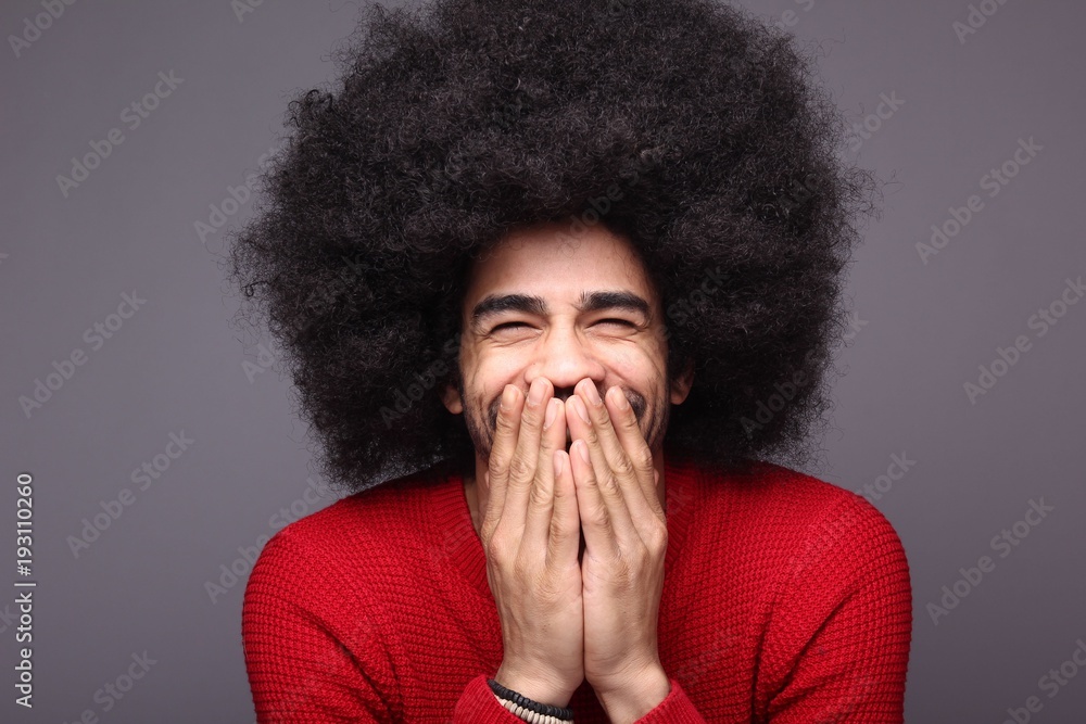 Happy man with afro Happy man with afro
