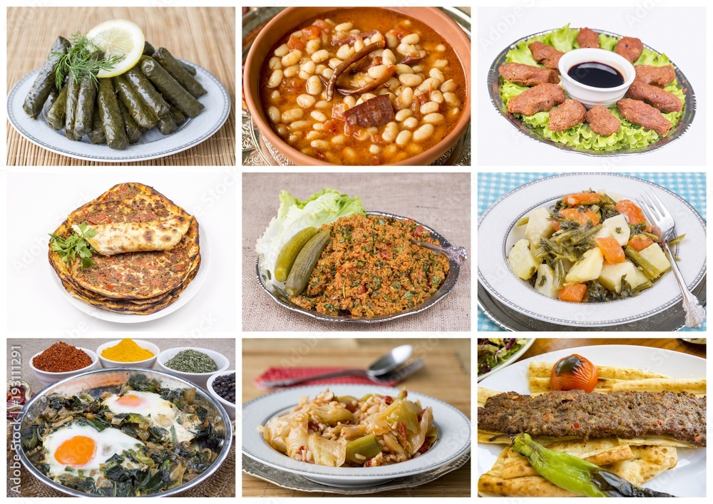 Turkish foods collage