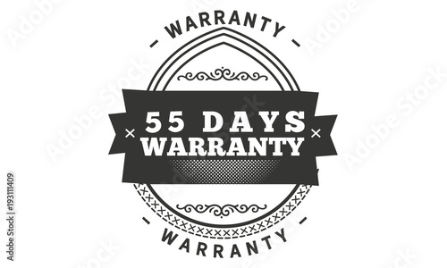 55 days warranty icon vintage rubber stamp guarantee