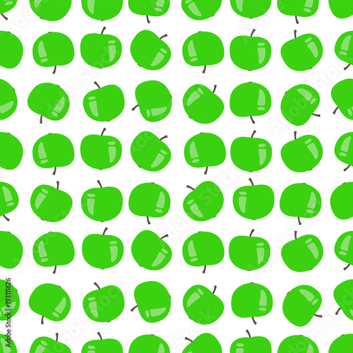 Seamless pattern of apples, vector illustration on a white background.