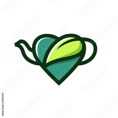 tea love pot natural herb herbal logo vector icon download