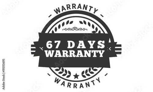 67 days warranty icon vintage rubber stamp guarantee