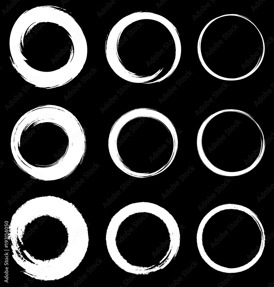 Set of White Grunge Circle Stains. Vector illustration. Set of White Grunge Circle Stains. Vector illustration.