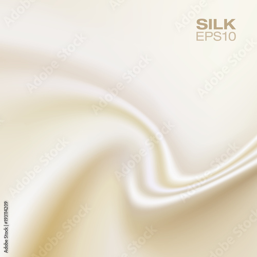 White silk background, horizontal composition. Vector illustration