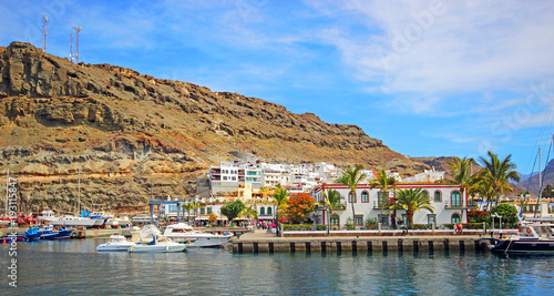 Arguineguin Puerto port in Mogan Gran Canaria of Canary Islands. Spain