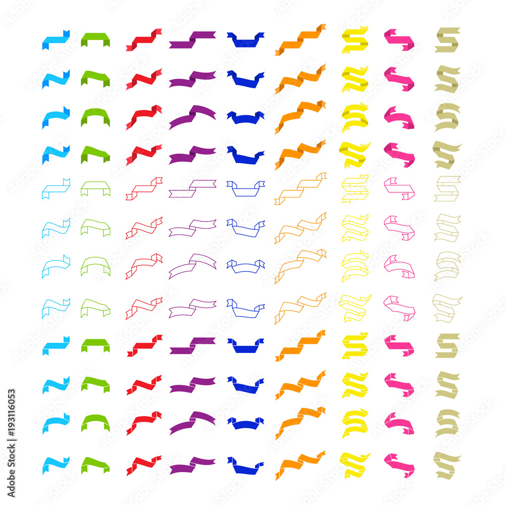monochrome set with vector banners ribbons for your design monochrome set with vector banners ribbons for your design