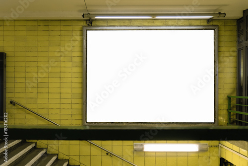 Fototapeta Naklejka Na Ścianę i Meble -  Billboard on a Subway Underground Station