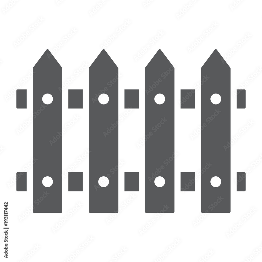 Fence glyph icon, wooden and architecture, wall sign vector graphics, a solid pattern on a white background, eps 10.