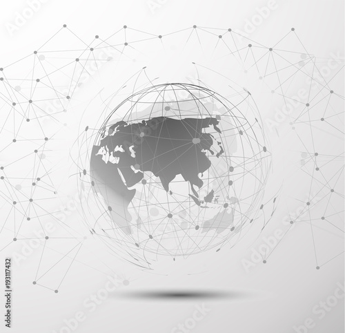 Global network connection Abstract Cloud Computing and Global Network Connections Symbol Technology Concept Vector