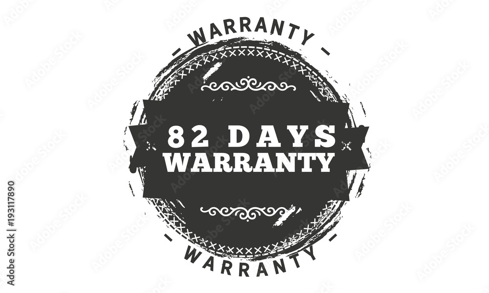 Fototapeta premium 82 days warranty icon vintage rubber stamp guarantee