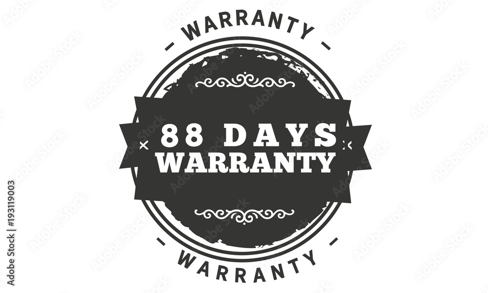 88 days warranty icon vintage rubber stamp guarantee