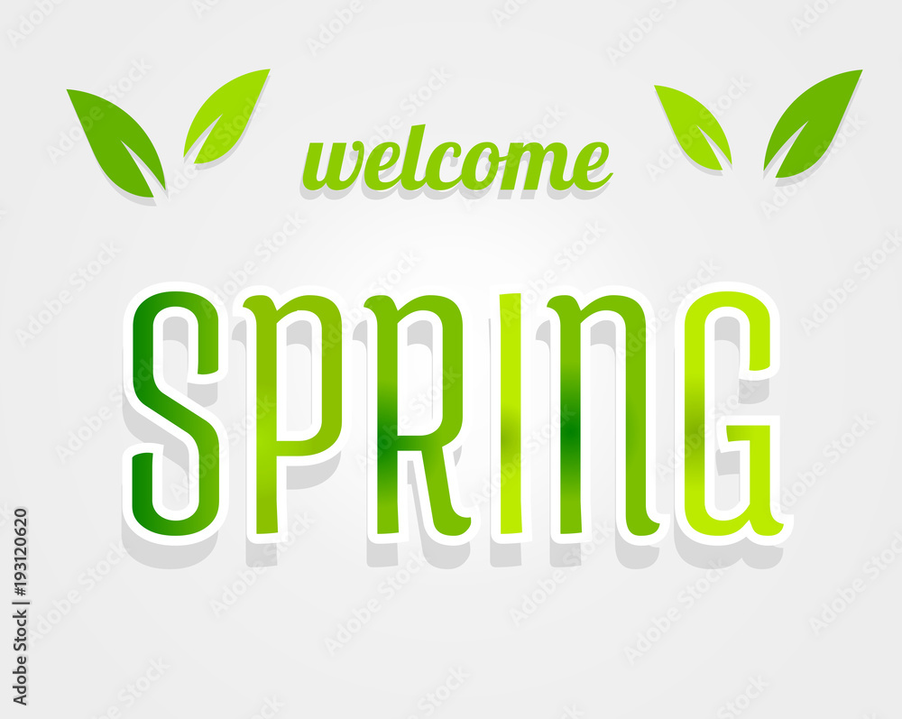 Welcome spring green letters