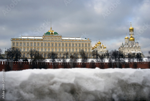 Moscow Kremlin. Color winter photo.