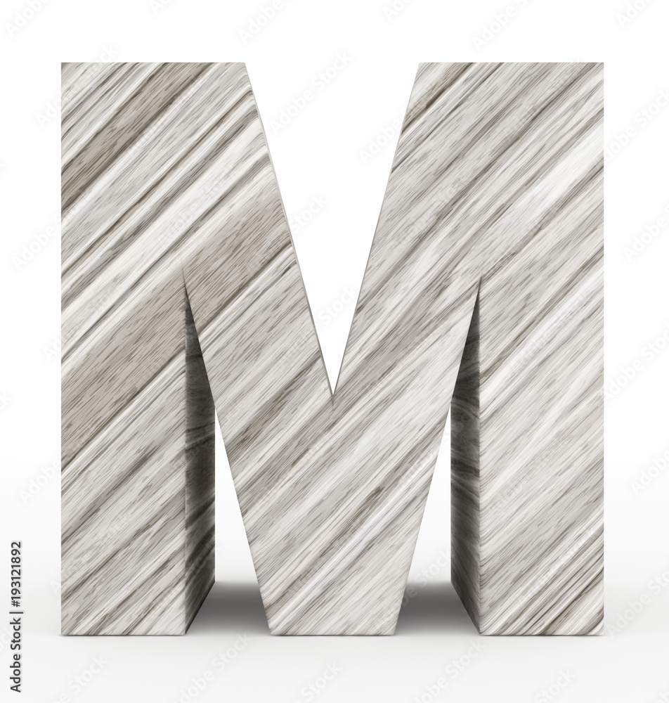 letter M 3d wooden isolated on white letter M 3d wooden isolated on white