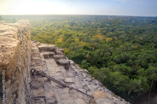 View from the top of Nohoch Mul pyramid in Coba photo