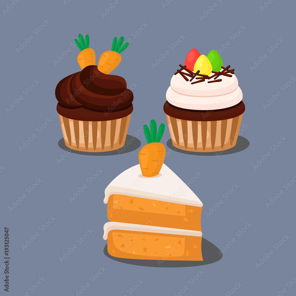 vector illustration of a easter cupcakes vector illustration of a easter cupcakes
