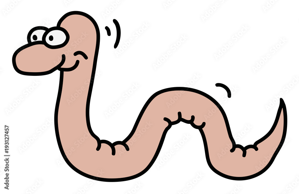 Fototapeta premium The funny pink little worm