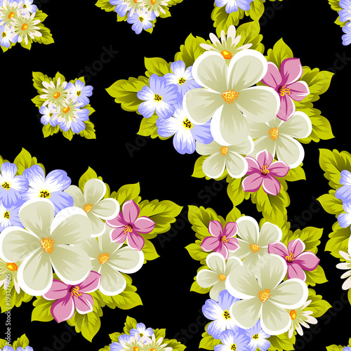 seamless pattern of flowers. For card designs, greeting cards, birthday invitations, wedding, Valentine's day, party, celebration. © alexey_korotky