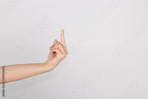 Fotografi Right-hand show middle finger