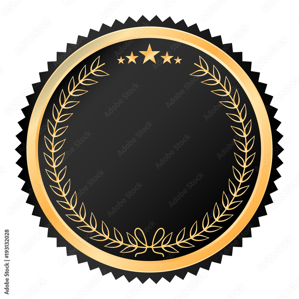 Golden luxury seal and label design with copy space Golden luxury seal and label design with copy space