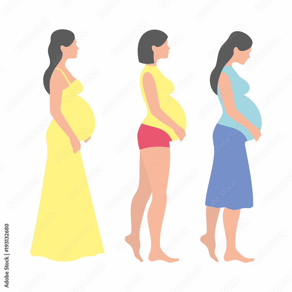 Pregnant woman on white background Pregnant woman on white background