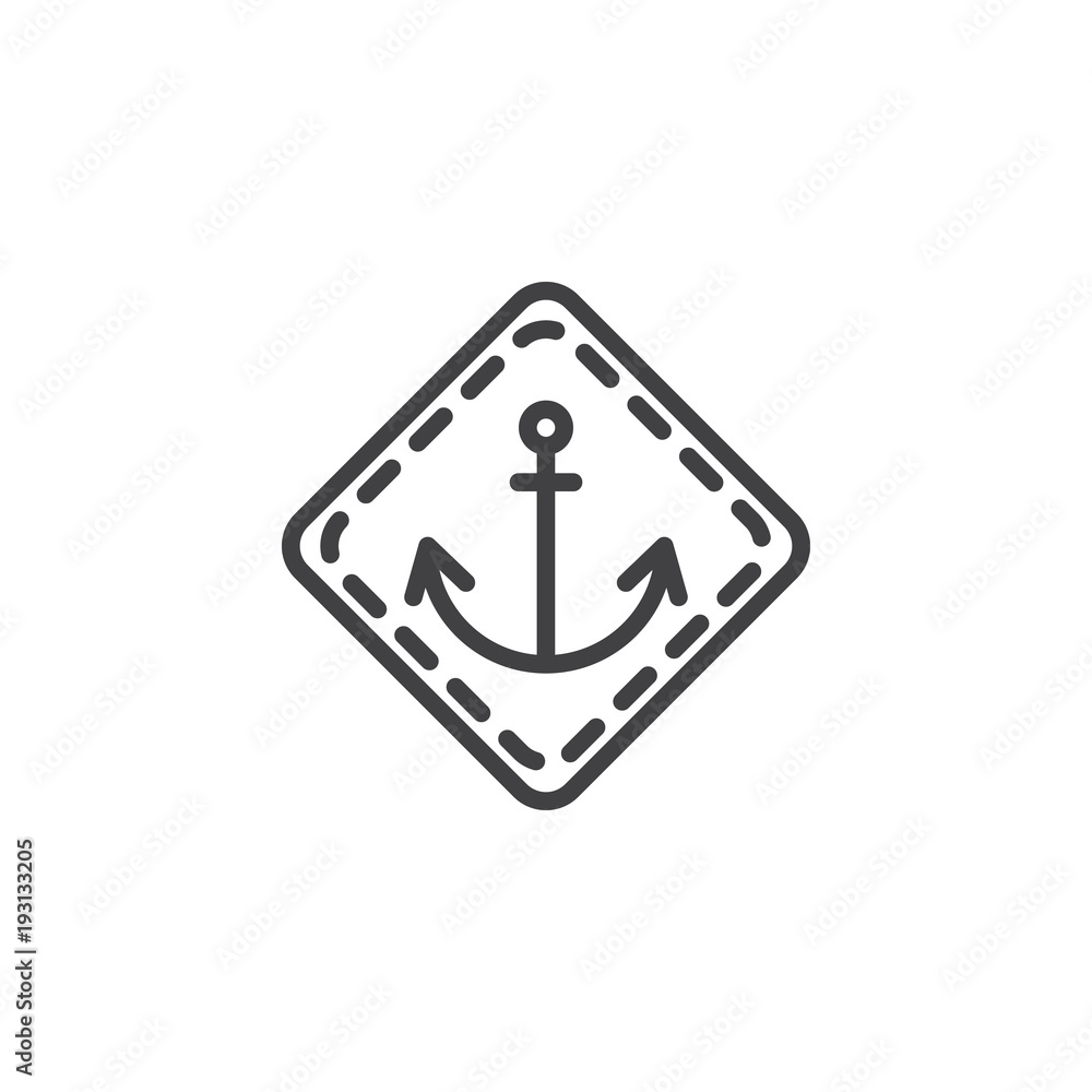Anchor emblem outline icon. linear style sign for mobile concept and web design. Marine simple line vector icon. Symbol, logo illustration. Pixel perfect vector graphics Anchor emblem outline icon. linear style sign for mobile concept and web design. Marine simple line vector icon. Symbol, logo illustration. Pixel perfect vector graphics