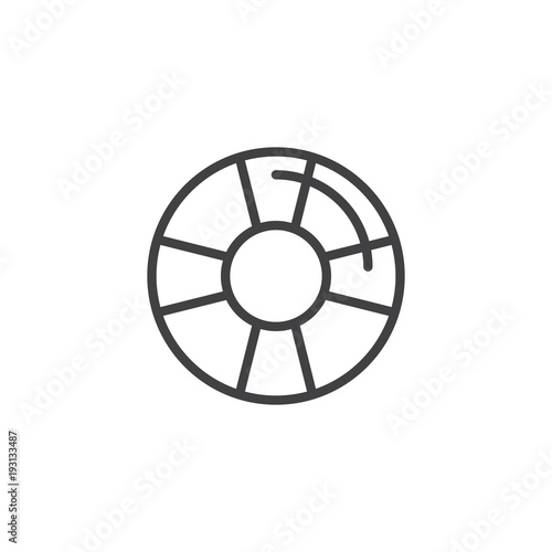 Lifebuoy outline icon. linear style sign for mobile concept and web design. Life preserver simple line vector icon.  Help symbol  logo illustration. Pixel perfect vector graphics