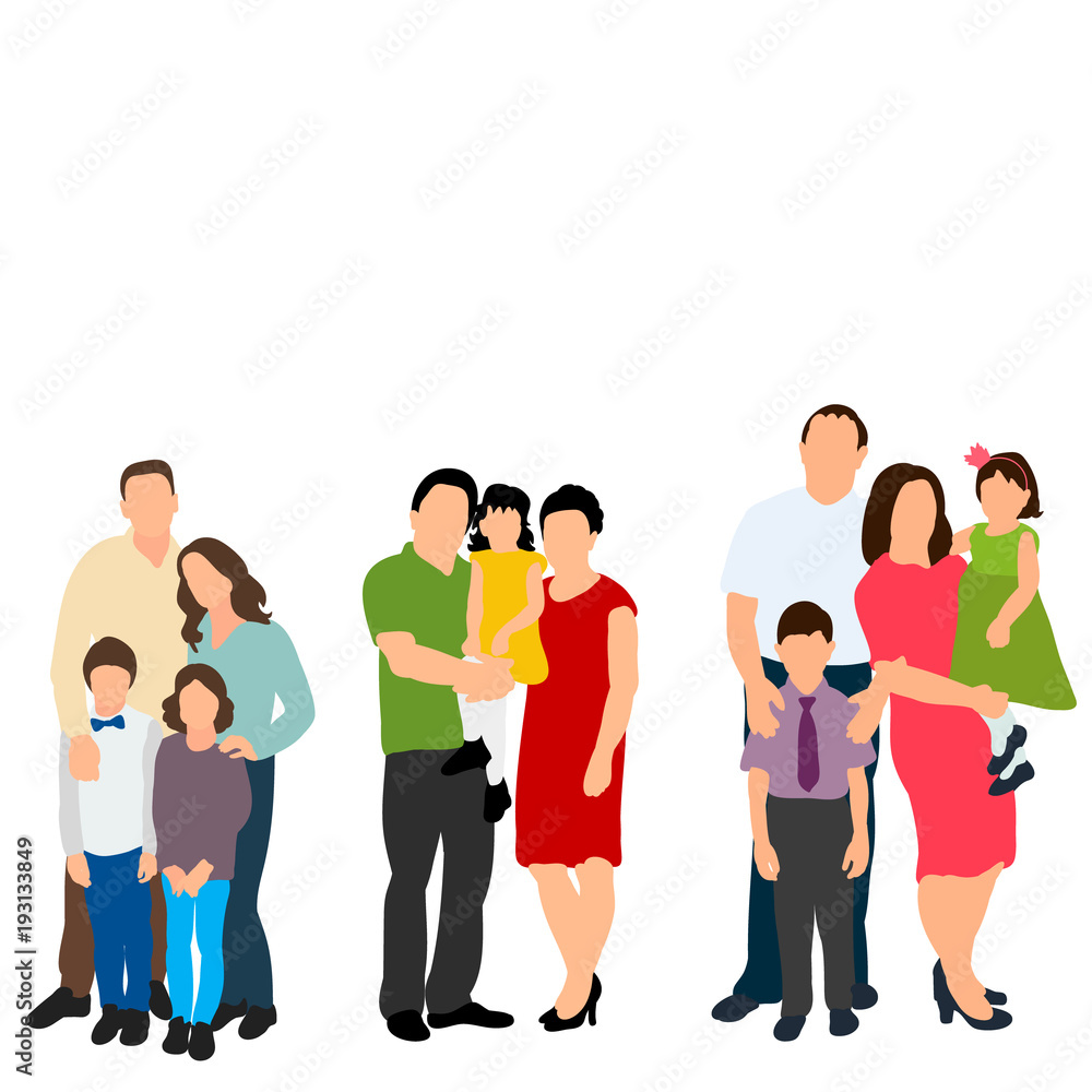 Fototapeta premium vector, isolated isometric people family, flat style