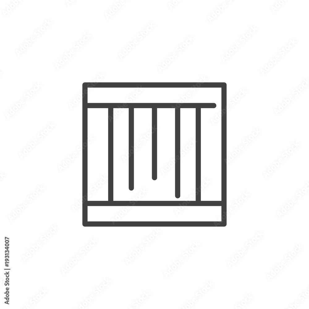 Big crate outline icon. linear style sign for mobile concept and web design. Wooden box simple line vector icon. Symbol, logo illustration. Pixel perfect vector graphics Big crate outline icon. linear style sign for mobile concept and web design. Wooden box simple line vector icon. Symbol, logo illustration. Pixel perfect vector graphics
