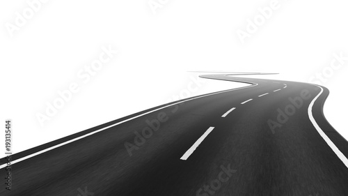 a winding road on a white background