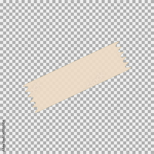 Yellow transparent scotch tape sticky slice. Vector illustration